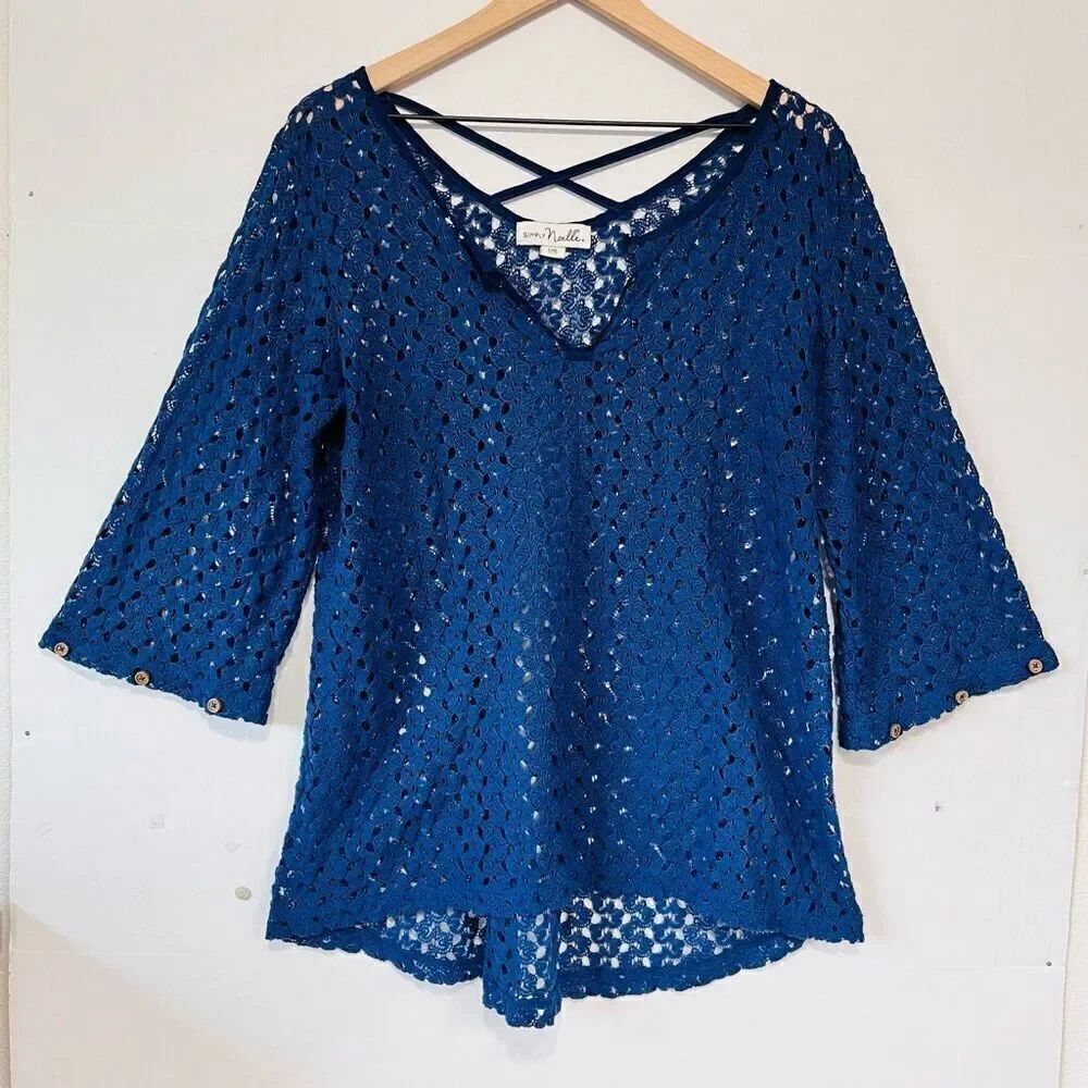 Simply Noelle Open Weave Top   Sz L/XL